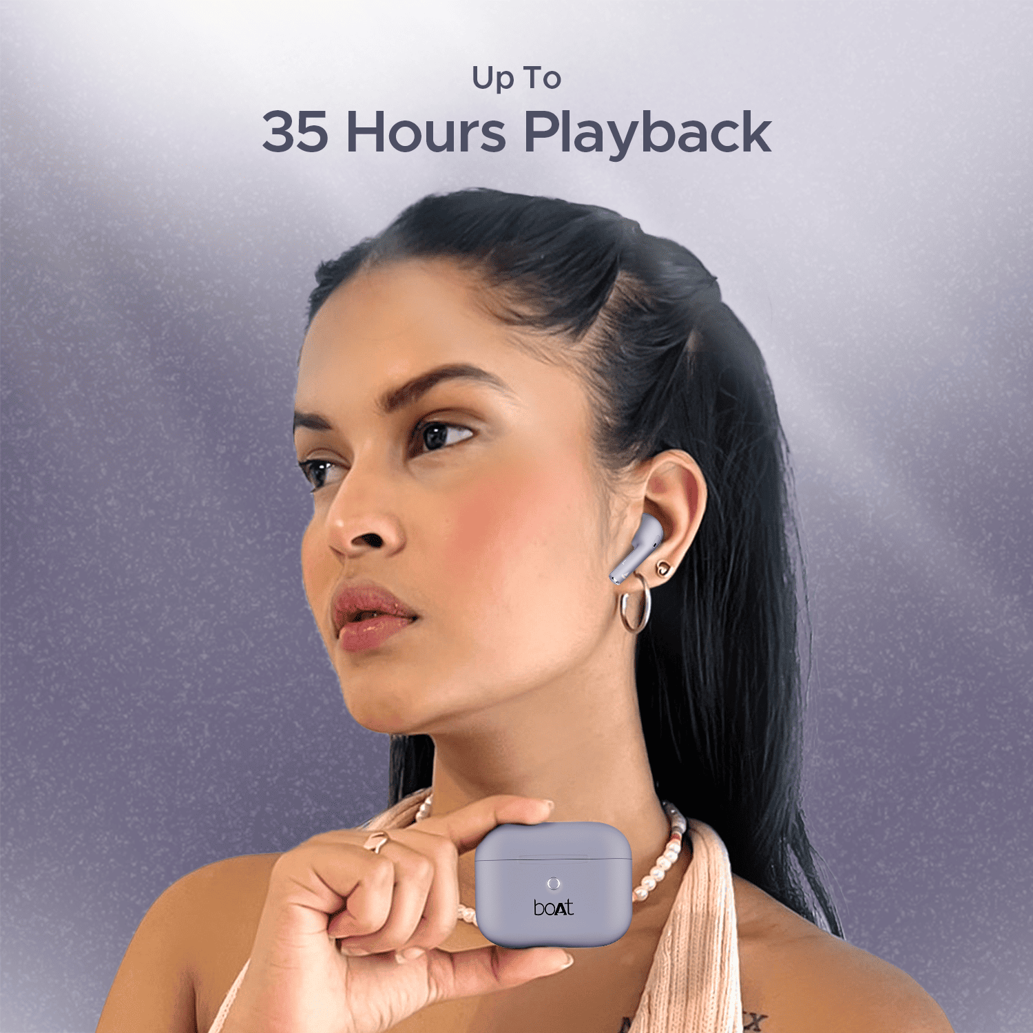 boAt Airdopes Alpha True Wireless Earbuds Peach Dusk