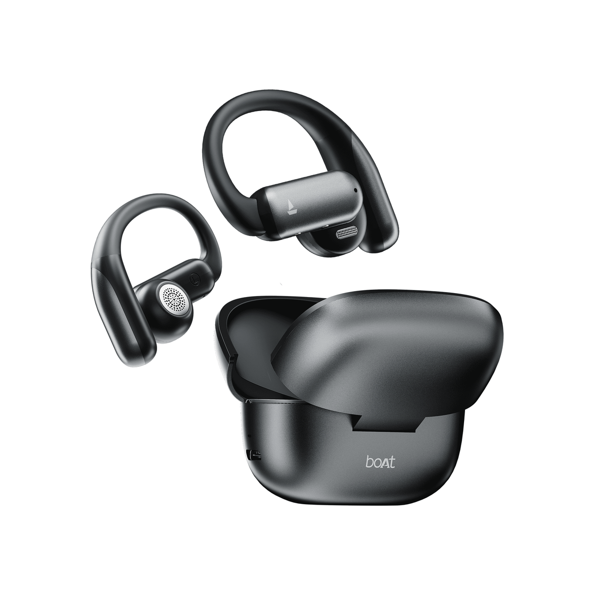 boAt Airdopes Stride Open-Ear Earbuds Ash Black