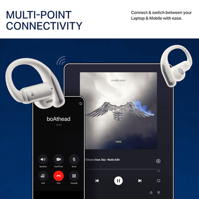 boAt Airdopes Stride Open-Ear Earbuds Silver Haze