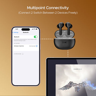 boAt Airdopes Supreme Wireless Earbuds Classic Black
