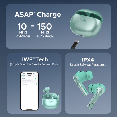 boAt Airdopes Supreme Wireless Earbuds Sage Green