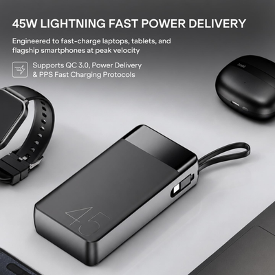 boAt Apex PB445 20000mAh 45W Power Bank Phantom Black