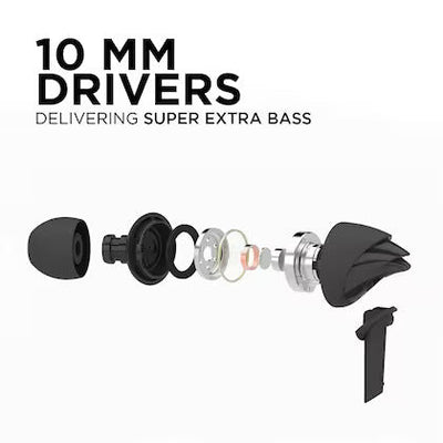 boAt Bassheads 100 Wired Earphones Black