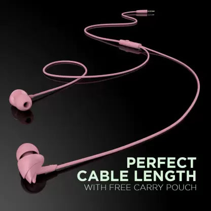 boAt Bassheads 100 Wired Earphones Pink