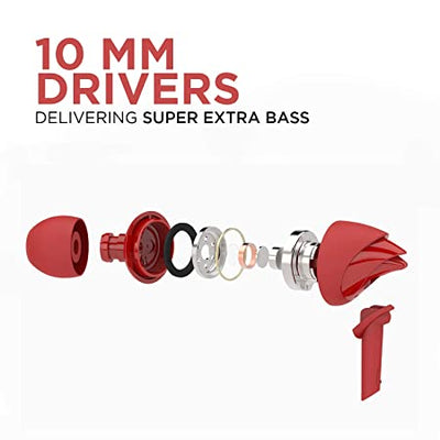 boAt Bassheads 100 Wired Earphones Red