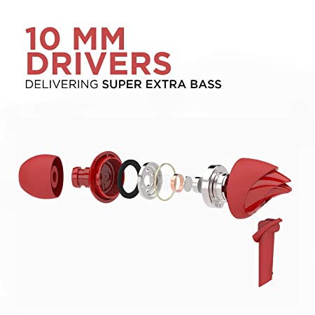 boAt Bassheads 100 Wired Earphones Red