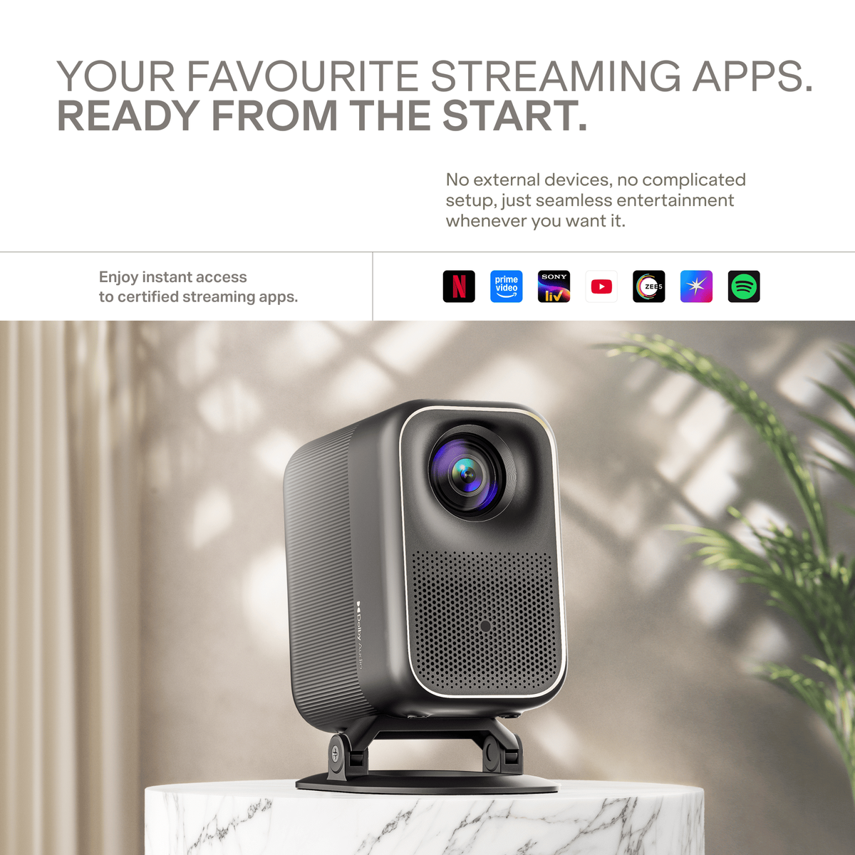 boAt Cinehead F1 Pro Smart Projector Celestial Black