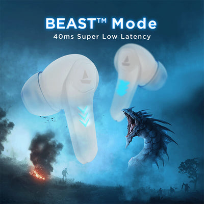 boAt Immortal 131 Wireless Gaming Earbuds White Sabre