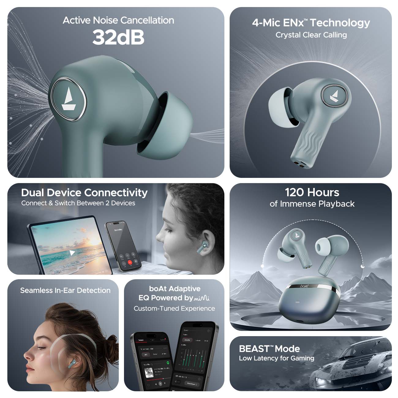 boAt Nirvana Ion ANC Wireless Earbuds Blazing Comet