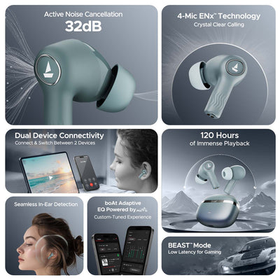 boAt Nirvana Ion ANC Wireless Earbuds Blazing Comet