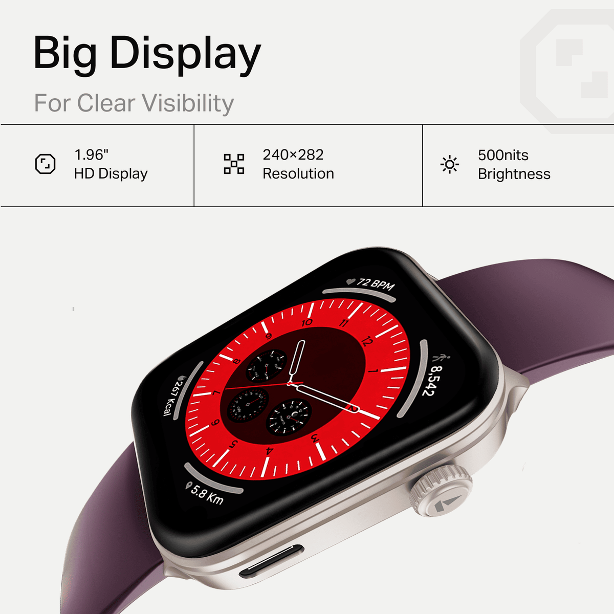 boAt Storm Call 4 Smartwatch Velvet Wine