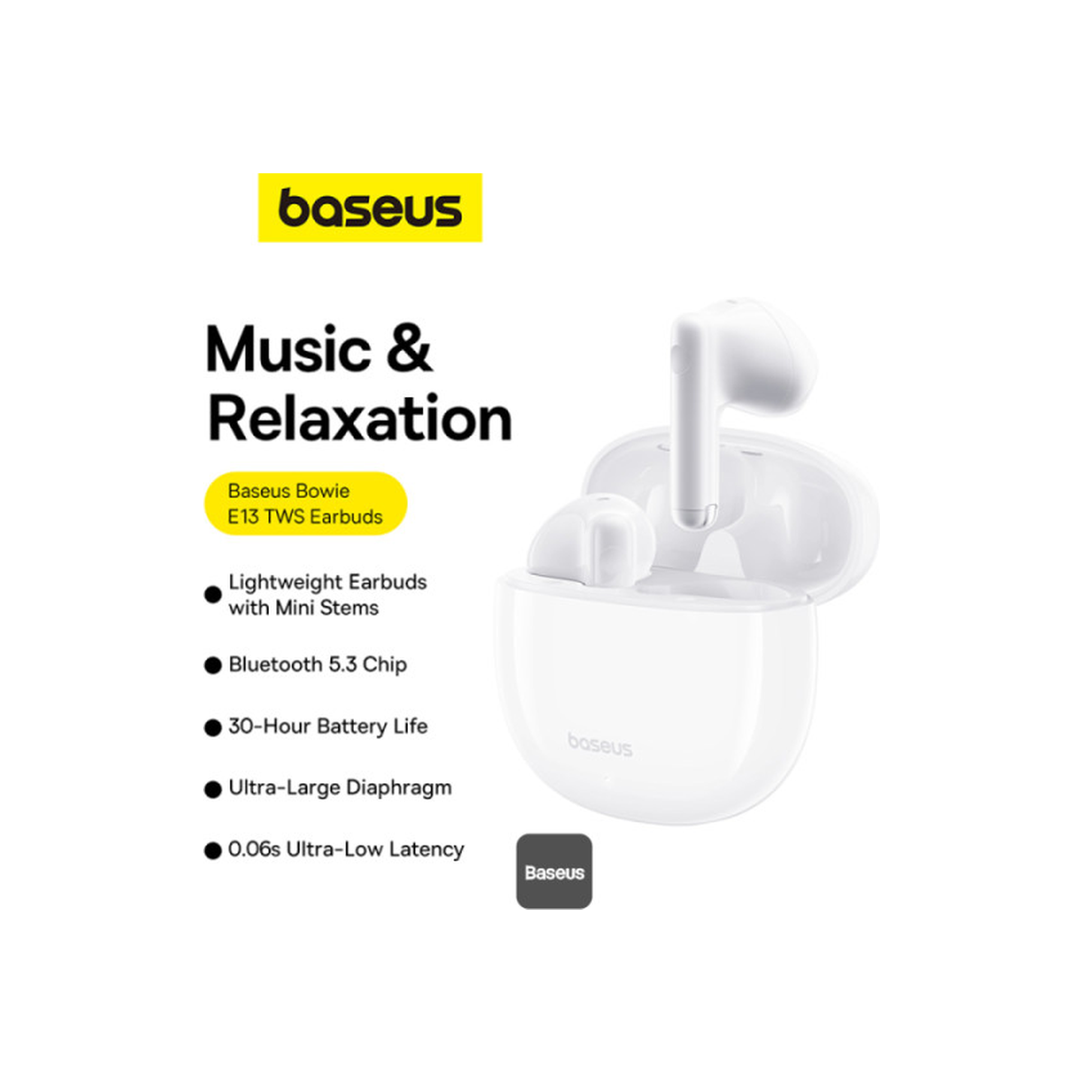 baseus-bowie-e13-true-wireless-earphones White