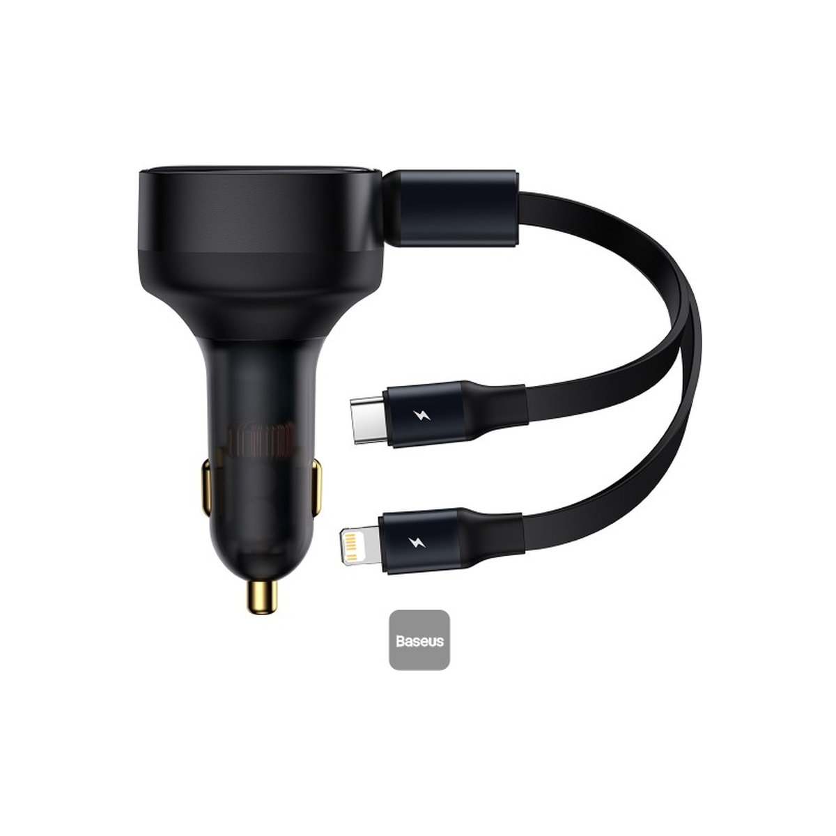 baseus-enjoyment-2in1-car-charger-30w Black