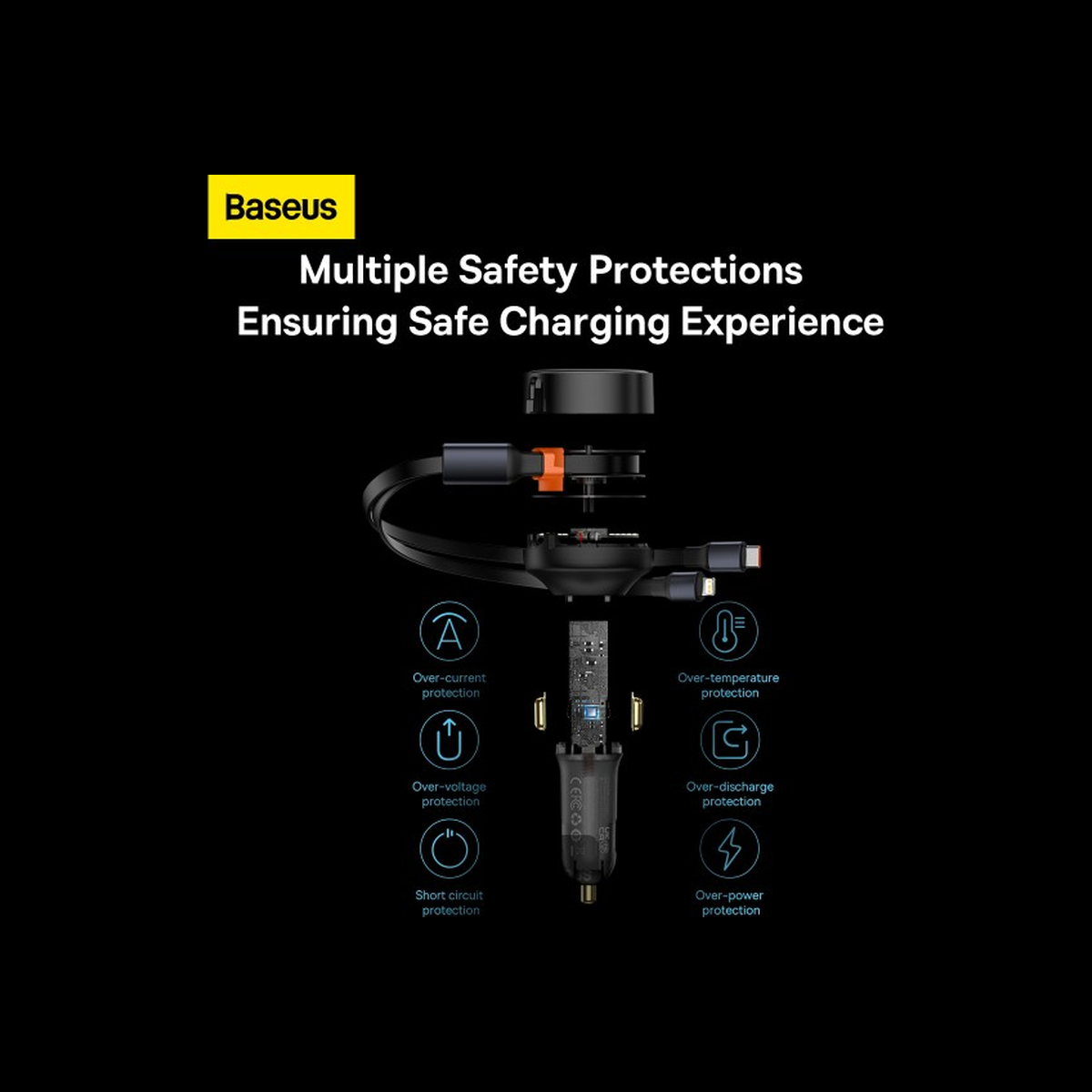 baseus-enjoyment-2in1-car-charger-30w Black