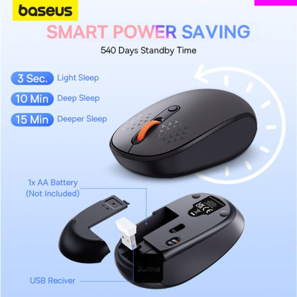 baseus-f01b-tri-mode-wireless-mouse Grey