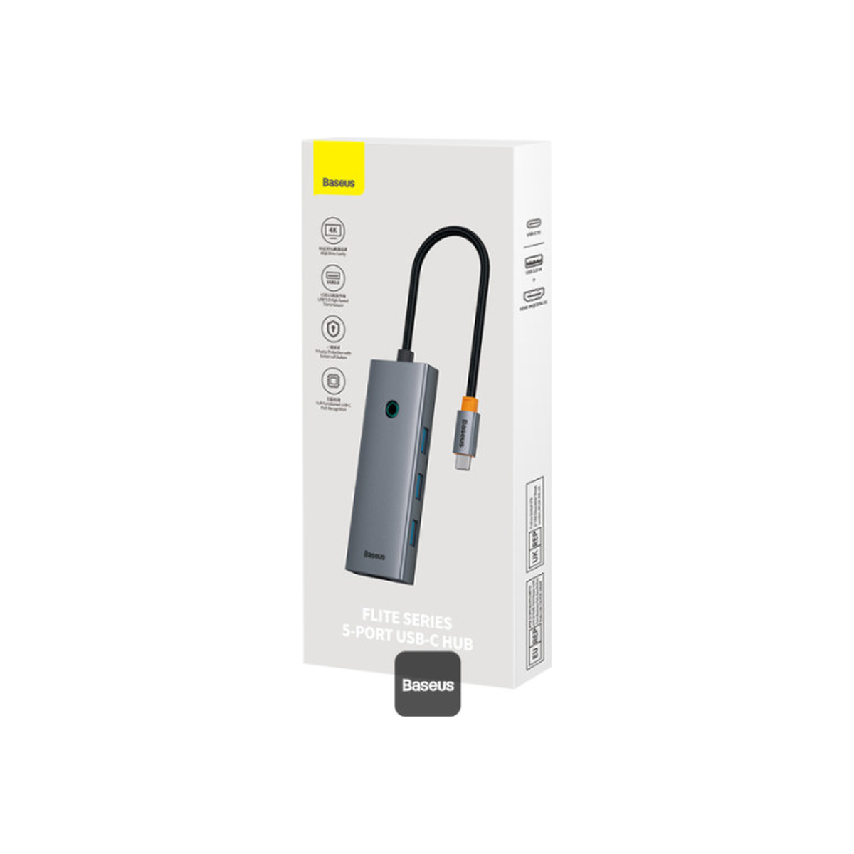 baseus-flite-5-port-hub-docking-station Space Grey