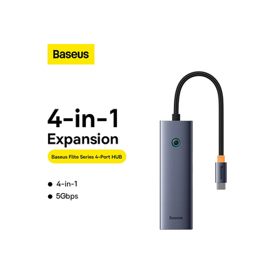 baseus-flite-4-port-hub Space Grey