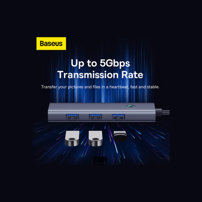 baseus-flite-5-port-hub-docking-station Space Grey