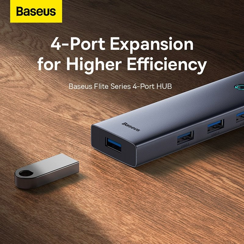 baseus-flite-4-port-hub Space Grey