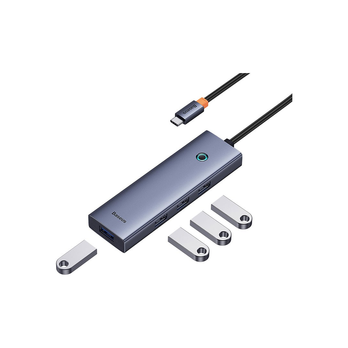 baseus-flite-4-port-hub Space Grey