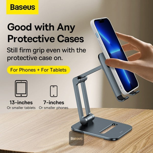 baseus-biaxial-foldable-metal-stand-phone Space Grey