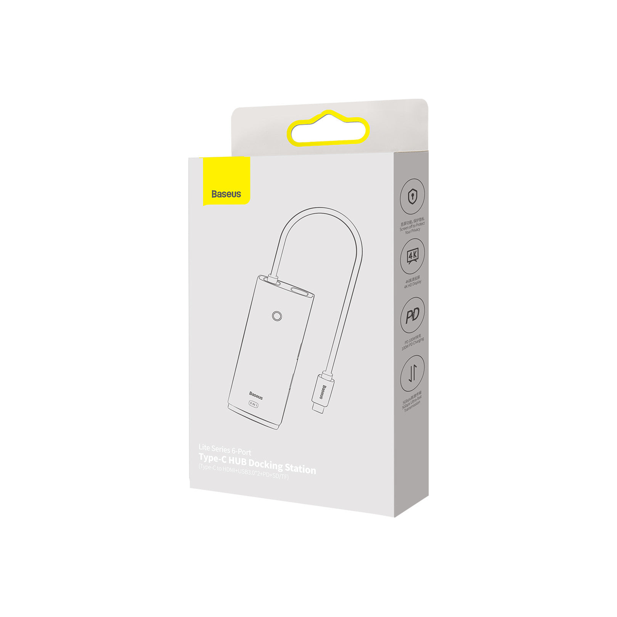 baseus-flite-6-port-hub-docking-station White