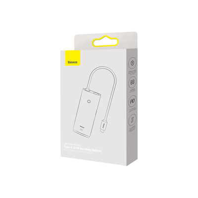 baseus-flite-6-port-hub-docking-station White
