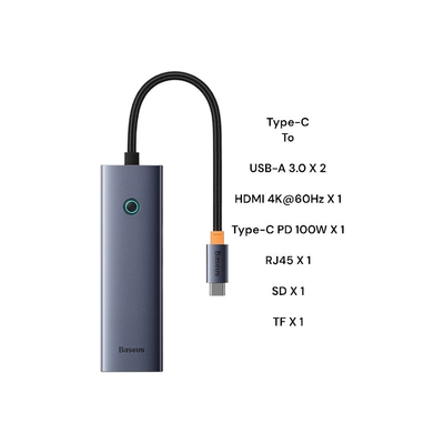 baseus-flite-7-port-hub-docking-station Space Grey