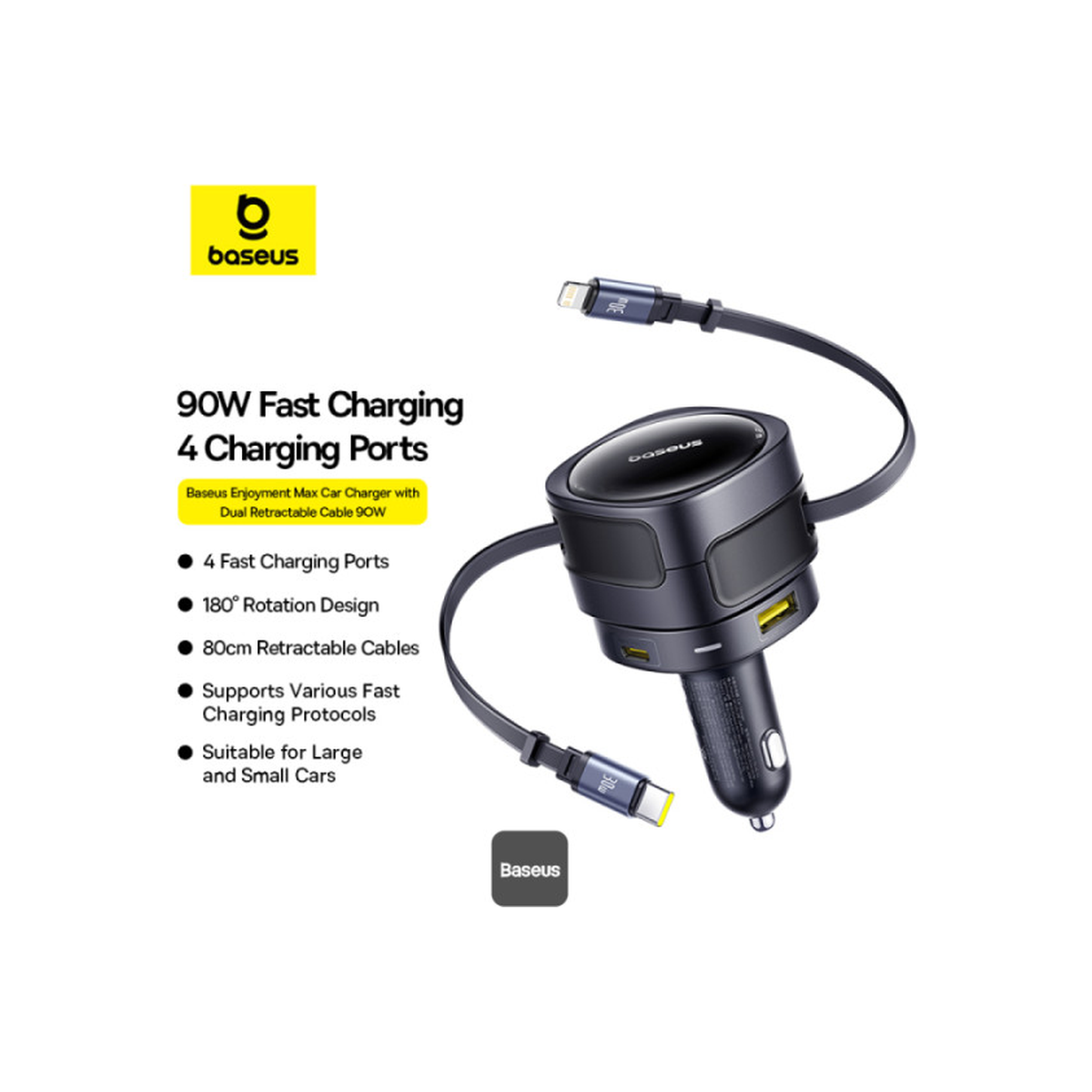baseus-enjoyment-max-90w-car-charger Black