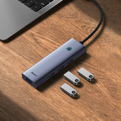 baseus-flite-4-port-hub Space Grey