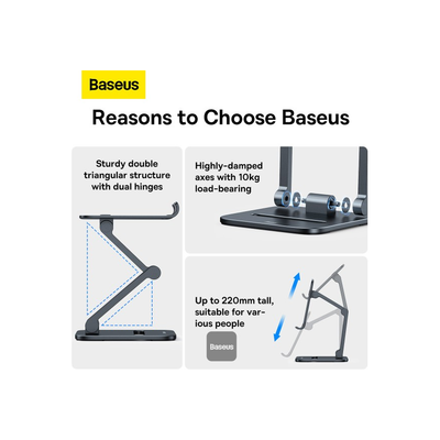 baseus-biaxial-foldable-metal-stand-tablet Space Grey