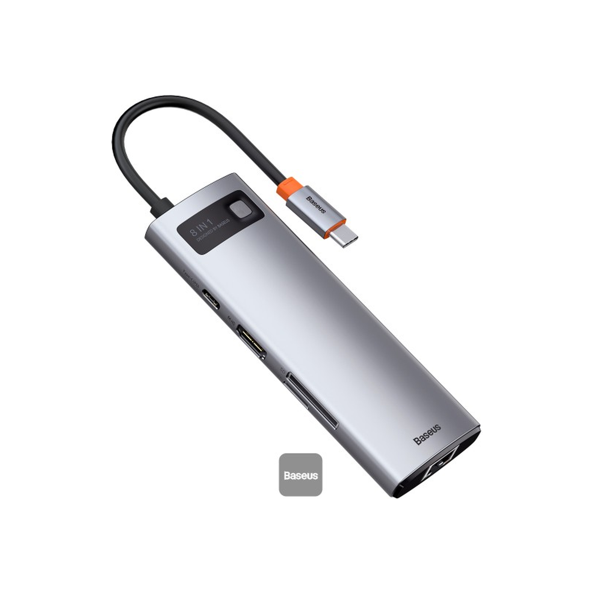 baseus-metal-gleam-8in1-usb-c-hub Space Grey
