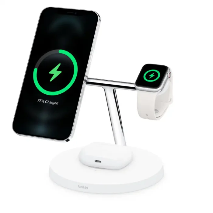 Belkin-BOOST↑CHARGE-PRO-3-in-1-Wireless-Charger-with-MagSafe---White-Price-in-Apple-Asia-6 Belkin BOOST↑CHARGE PRO 3-in-1 Wireless Charging Stand with MagSafe - Image 7