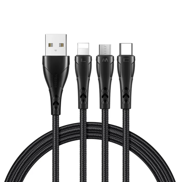 Mamba-Series-3-in-1-LightningMicro-USBType-c-Cable-1.2m-9 Mcdodo Mamba Series 3 in 1 Lightning+Micro USB+Type-c Cable 1.2m - Image 2