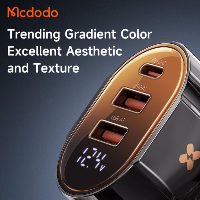 Mcdodo 100W 3-Port Digital Display PD Car Charger - Image 7