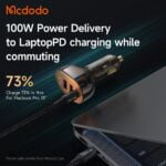 Mcdodo 100W 3-Port Digital Display PD Car Charger - Image 6