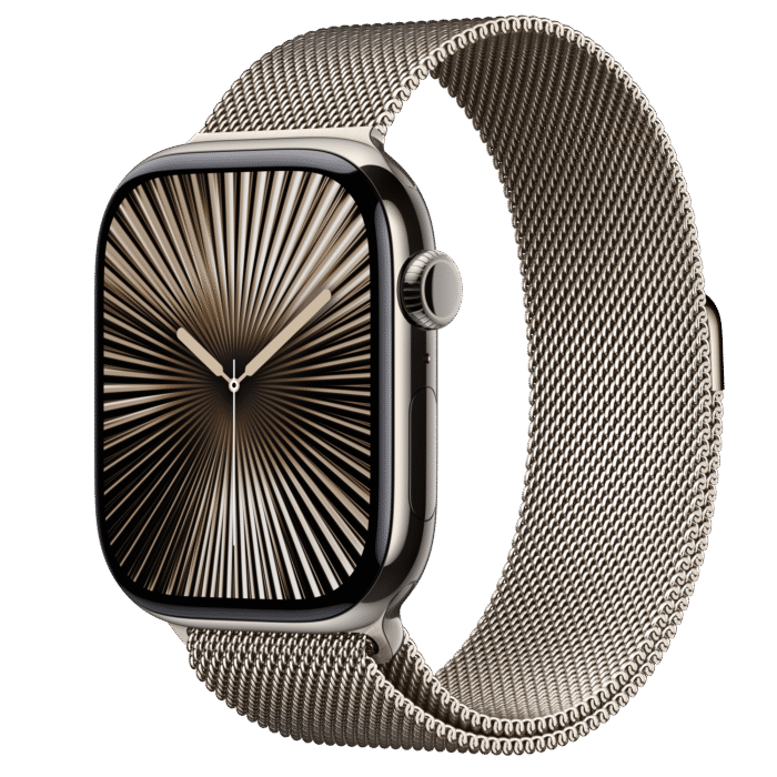 MC7J4ref_FV99_VW_34FR+watch-case-46-titanium-natural-cell-s10_VW_34FR+watch-face-46-titanium-natural-s10_VW_34FR Apple Watch Series 10 Titanium - Image 2